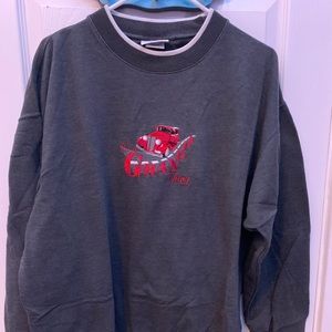 Vintage Grey crew neck sweater w/ car